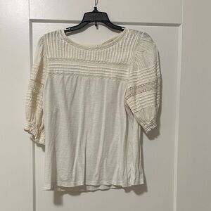 LOFT Cream Textured Women's Blouse